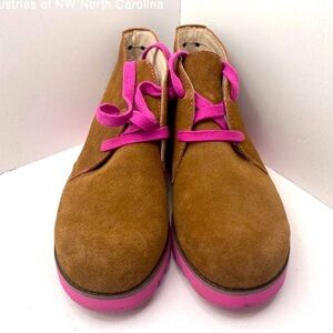 Jambu Gianna Brown and Pink Lace Up Leather Boots Size 7 Ladies